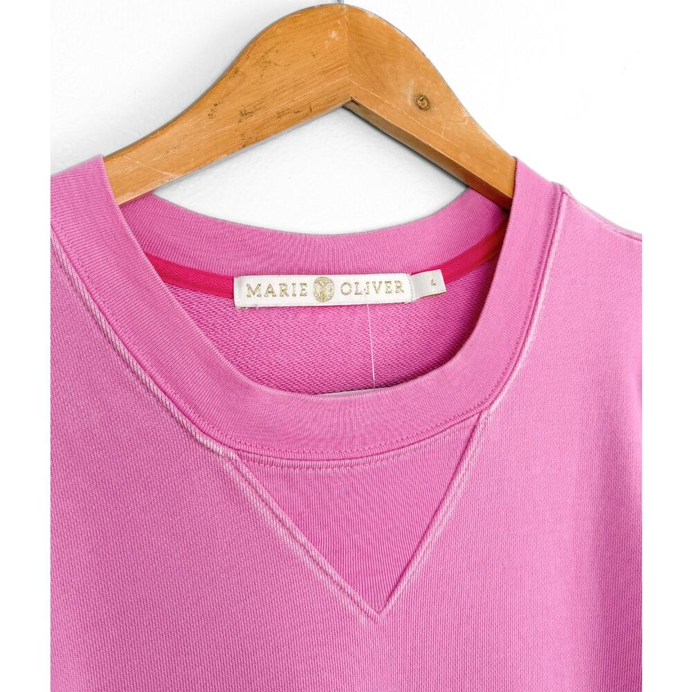 Marie Oliver Petal Pink Shane Dress French Terry Cotton Poplin Puff Sleeve Mini - Picture 4 of 11
